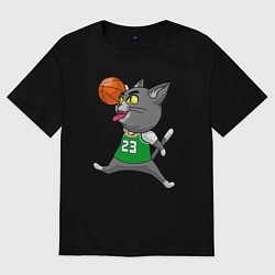 Футболка оверсайз мужская Jordan Cat, цвет: черный