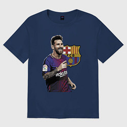 Футболка оверсайз мужская Lionel Messi Barcelona Argentina, цвет: тёмно-синий