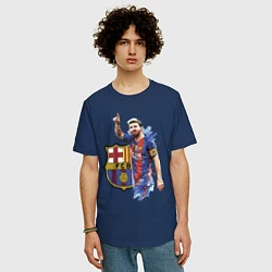 Футболка оверсайз мужская Lionel Messi Barcelona Argentina!, цвет: тёмно-синий — фото 2