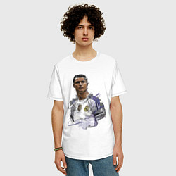 Футболка оверсайз мужская Cristiano Ronaldo Manchester United Portugal, цвет: белый — фото 2