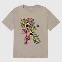Мужская футболка оверсайз Единорог зомби dab