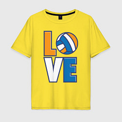 Футболка оверсайз мужская Love Volleyball, цвет: желтый