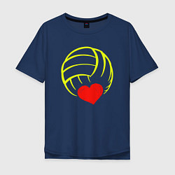Мужская футболка оверсайз Volleyball Heart
