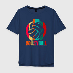 Футболка оверсайз мужская Волейбол, цвет: тёмно-синий