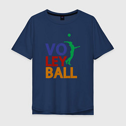 Футболка оверсайз мужская Game Volleyball, цвет: тёмно-синий