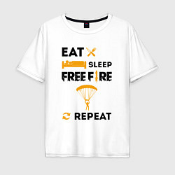 Мужская футболка оверсайз Eat Sleep Replay Free Fire