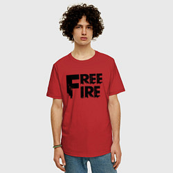 Футболка оверсайз мужская Free Fire big logo, цвет: красный — фото 2