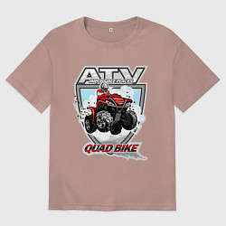 Футболка оверсайз мужская Квадроцикл, цвет: пыльно-розовый