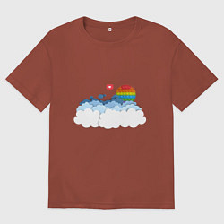 Футболка оверсайз мужская Pop it Simple Dimple, цвет: кирпичный