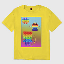 Футболка оверсайз мужская Василиса Pop-it true story, цвет: желтый