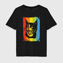 Мужская футболка оверсайз Angry Cat