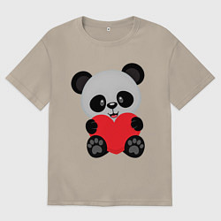 Мужская футболка оверсайз Love Панда