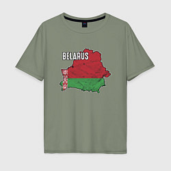 Мужская футболка оверсайз Belarus Map