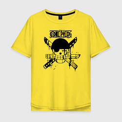 Футболка оверсайз мужская Веселый Роджер Зоро One Piece, цвет: желтый