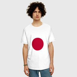 Футболка оверсайз мужская Япония Японский флаг, цвет: белый — фото 2