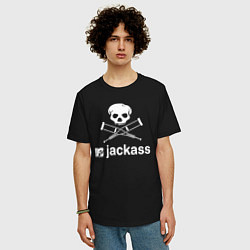 Футболка оверсайз мужская Jackass, цвет: черный — фото 2