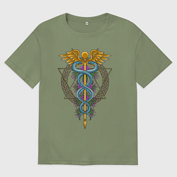 Мужская футболка оверсайз Кадуцей