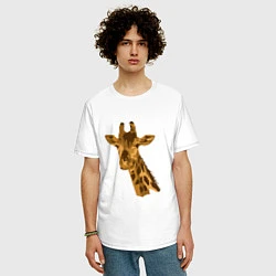 Футболка оверсайз мужская Жираф Жора, цвет: белый — фото 2