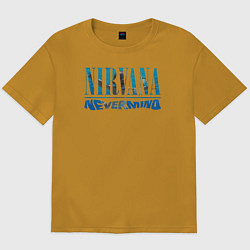 Футболка оверсайз мужская Nirvana Нирвана Рок Rock, цвет: горчичный