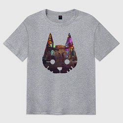 Футболка оверсайз мужская Stray: City Cat, цвет: меланж