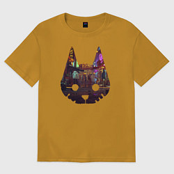 Футболка оверсайз мужская Stray: City Cat, цвет: горчичный