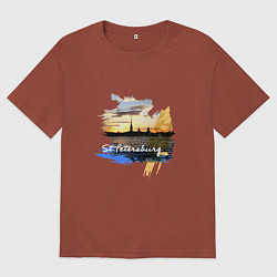 Мужская футболка оверсайз Travel Санк-Петербург