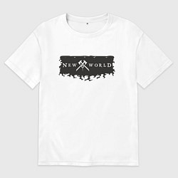 Футболка оверсайз мужская New World - Fire, цвет: белый