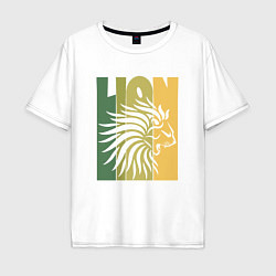 Футболка оверсайз мужская Jamaica Lion, цвет: белый