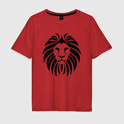 Футболка оверсайз мужская Lion Face, цвет: красный