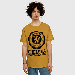 Футболка оверсайз мужская Chelsea FC: Emblem, цвет: горчичный — фото 2