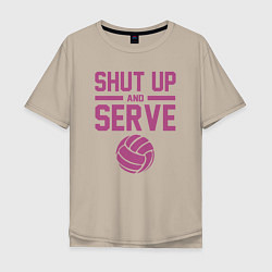 Мужская футболка оверсайз Shut Up And Serve