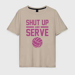 Мужская футболка оверсайз Shut Up And Serve