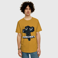 Футболка оверсайз мужская Визер Иссушитель Майнкрафт, цвет: горчичный — фото 2