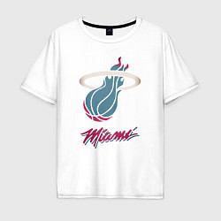 Футболка оверсайз мужская Miami Heat, цвет: белый