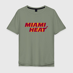 Футболка оверсайз мужская NBA - Miami Heat, цвет: авокадо