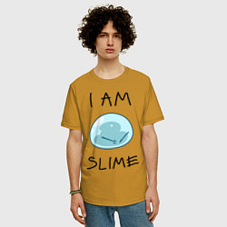 Футболка оверсайз мужская I AM SLIME, цвет: горчичный — фото 2