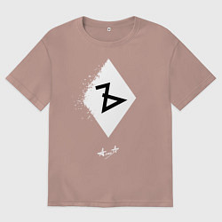 Футболка оверсайз мужская Алиса альбом Ъ, цвет: пыльно-розовый