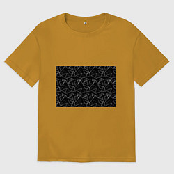 Мужская футболка оверсайз Черно-белый геометрический