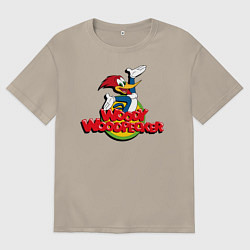 Мужская футболка оверсайз Дятел Вуди лого