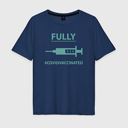 Мужская футболка оверсайз Covid Vaccinated