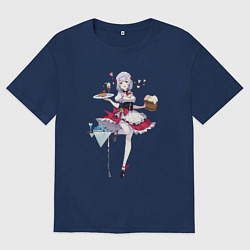 Футболка оверсайз мужская Официантка Ноэлль, цвет: тёмно-синий