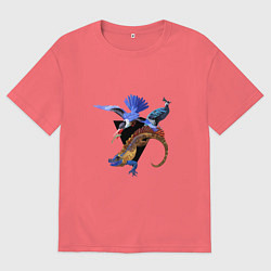 Мужская футболка оверсайз Экзотика джунглей