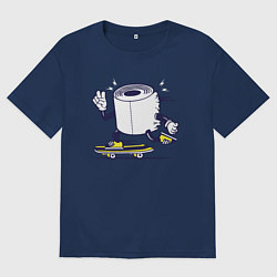 Мужская футболка оверсайз Туалетная бумага на скейте