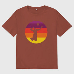 Футболка оверсайз мужская Мой волейбол, цвет: кирпичный