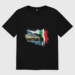 Футболка оверсайз мужская Страны Италия Сицилия, цвет: черный