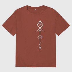 Футболка оверсайз мужская РУНЫ RUNES Z, цвет: кирпичный