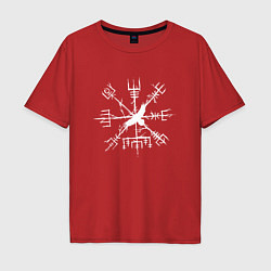 Футболка оверсайз мужская VEGVISIR РУНЫ RUNES Z, цвет: красный