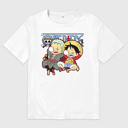 Мужская футболка оверсайз Малыши Зоро и Луффи One Piece