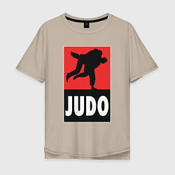 Футболка оверсайз мужская Judo, цвет: миндальный
