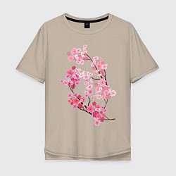 Мужская футболка оверсайз Цветение вишни